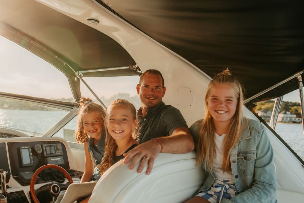 Captain Jeff with his three daughters